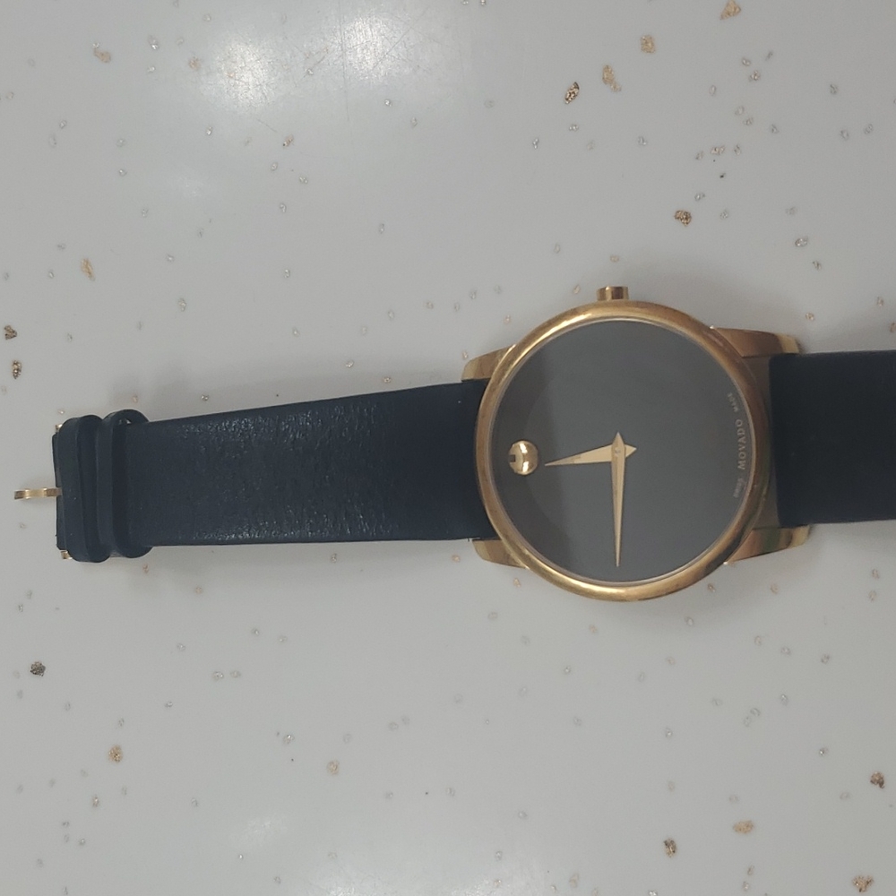 Movado leather strap watch